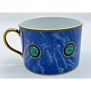 NEW Mottahedeh Tony Duquette Porcelain Tea Cup Lapis Blue